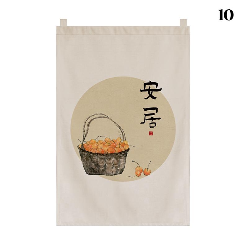 Chinese Style Short Door Curtain Drapes Kitchen Partition Restaurant Tea House Hanging Curtain Pennant Izakaya Decor Shop Sign