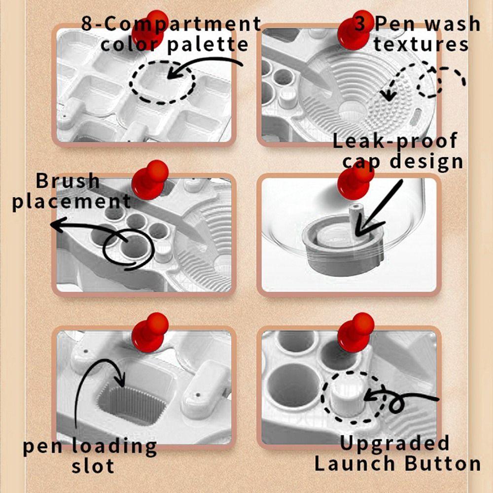 Large Capacity Paint Brush Cleaner Detachable Paintbrush Rinser Painting Cleaning Supplies  Kids