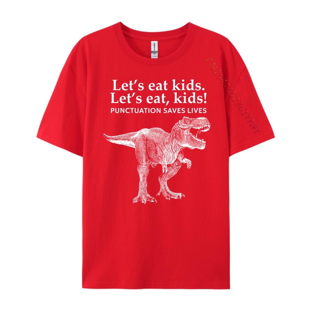 Lets Eat Kids Punctuation Saves Lives Dinosaur Funny Teacher Christian Tshirt Men SOFT Oversized T Shirt Men S