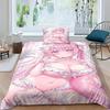 Full and sexy girl 3D printed anime girl bedding set, children's down duvet set, girl and boy bed sheet soft microfiber zipper a