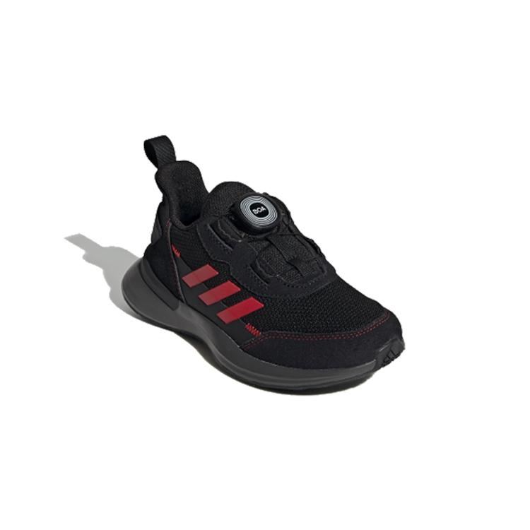 adidas Rapidarun Boa Cushioning Low Top Kids' Running Shoes Black Red Children Aged 3 7 Years Old FU7314