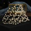 New Vintage Bride Handmade Gold Pearl Headband Flower Headpiece Bridal Girls Tiara Wedding Hair Accessories Women Hair Jewelry