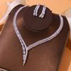 Elegant Bridal Jewelry Set: Luxury Necklace & Simple Earrings for Women