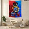 Sonic Collage Photo Wall Tapestry Multi Scene Character Grid Print Inspirational Quote Hanging Cloth Game Room Wall Decor