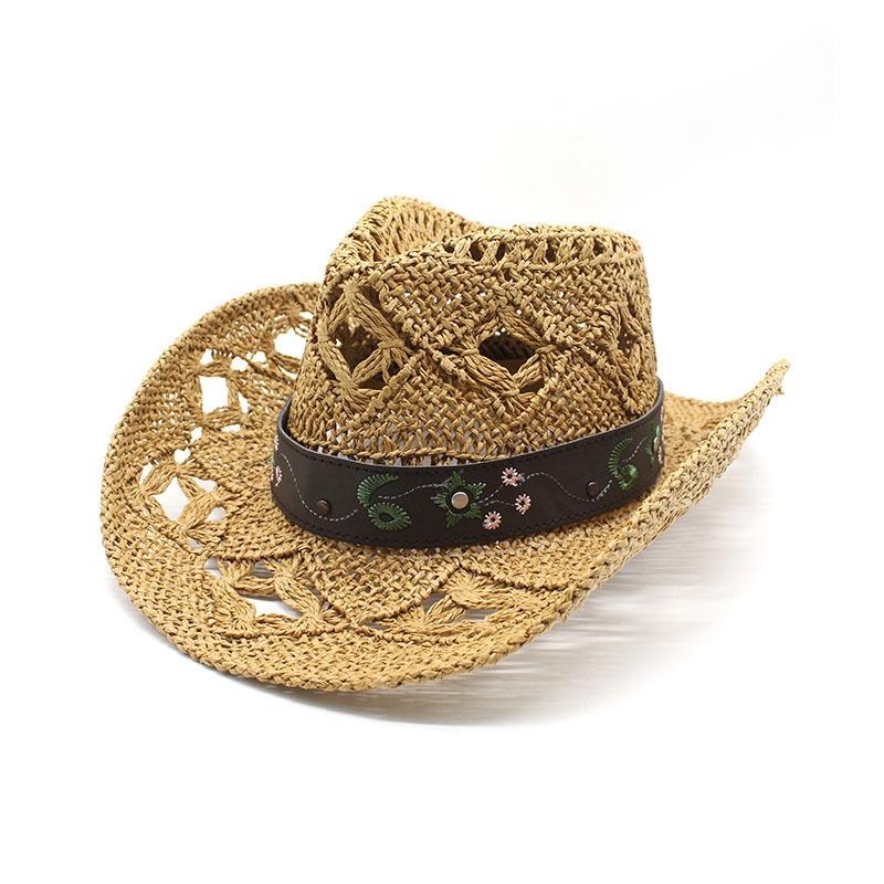Western Denim Style, Hollow Hand-Woven Denim Hat, Men'S And Women'S Straw Hats, Export
