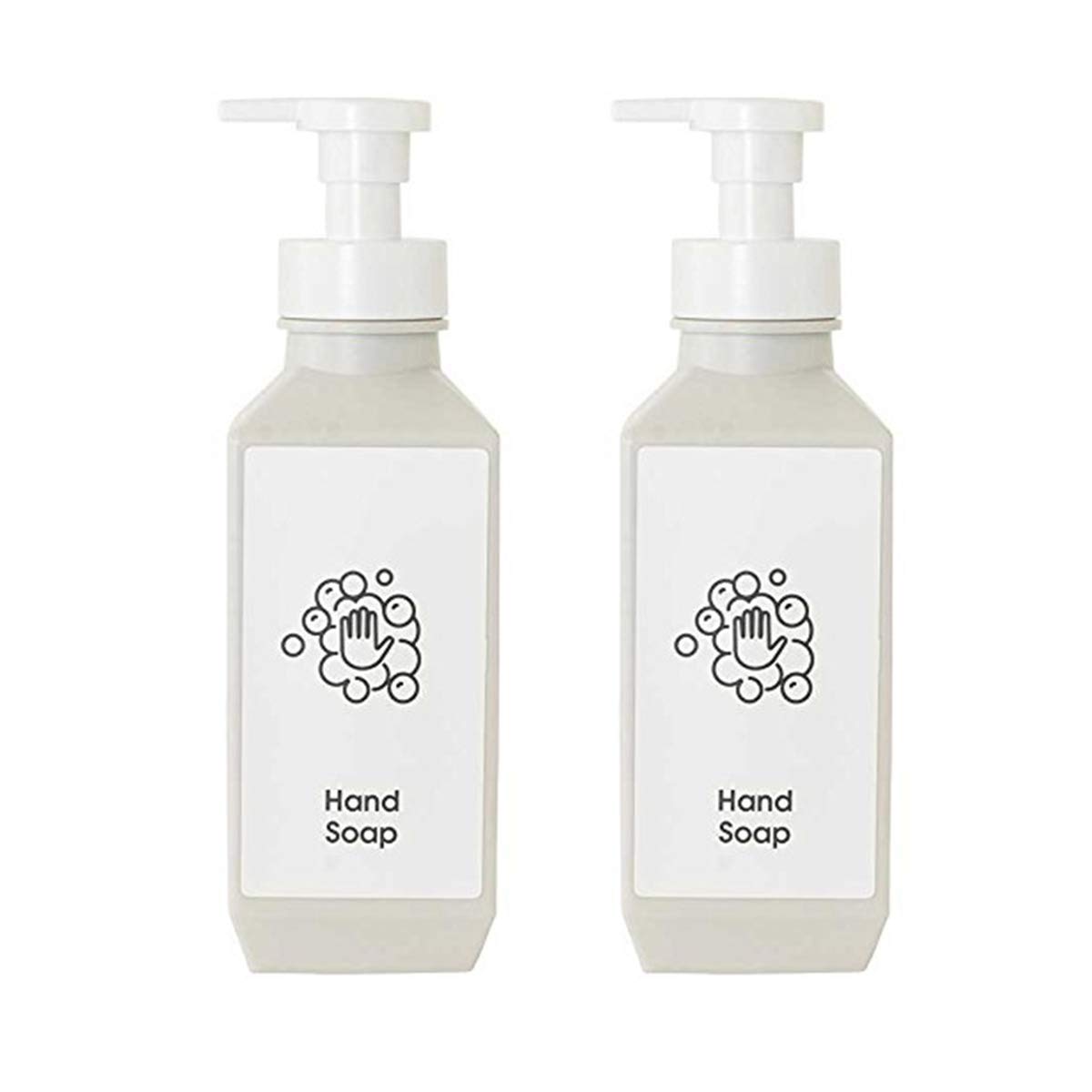 

Set of 2 b2c Mousse Bottles, 600ml PET (Warm Gray) Soap Dispenser, Foaming Hand Soap Dispenser, Refillable Bottle, Stylish Hand Soap