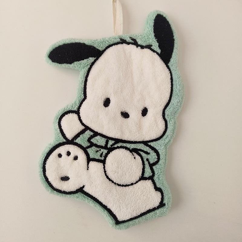 Hand Towel Animation Hand Washing Towel Hanging Type Anime Double-Layer Thick Water-Absorbent Plush Coral Velvet