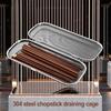 Förvaringslåda i rostfritt stål med nät för bestick Tom låda Utomhus Bärbar Förvaring För Ätpinnar Skedlåda Barnköksdelar