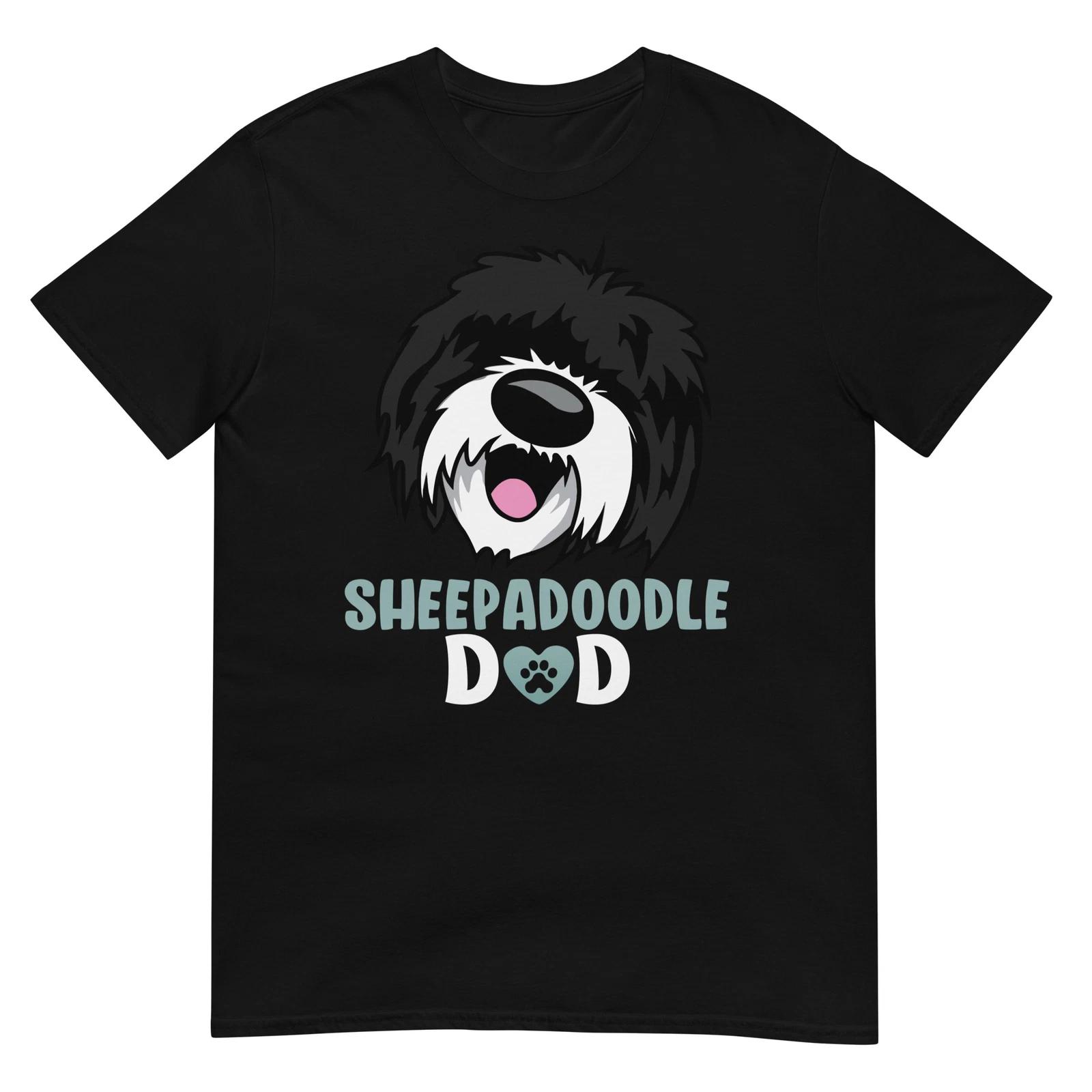 Sheepadoodle Dad T- Shirt, Doodle Dog Poodle Owner Sheepadoodle Unisex T- Shirt L