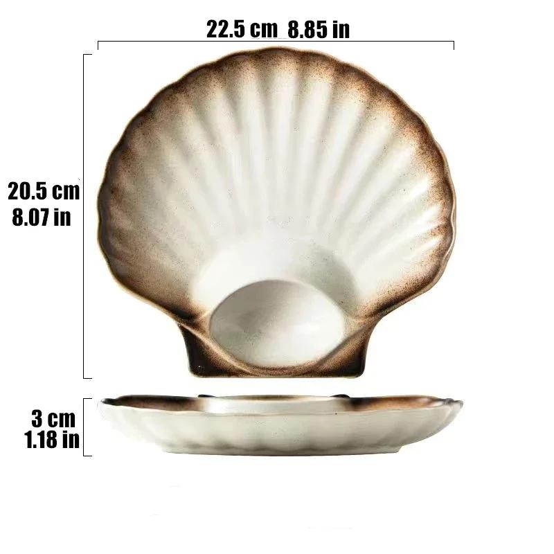 8inch Dark Japanese Style Dinner Plate Under-glazed Ceramic Partition Dinner Dishes Dessert Tray Sushi Dinnerware Microwave Safe