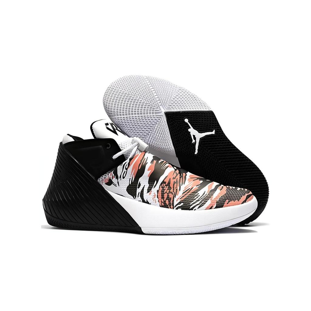 Jordan Why Not Zer0.1 Cushioning, Wear Resistant Mid top Children's Basketball Shoes Black White Teenagers AO9744-003