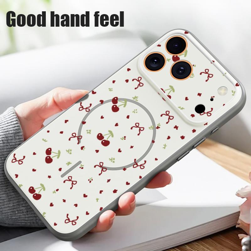 Watermelon Cherry Fruits Pattern Case For iPhone 17 Pro Max Magnetic For Magsafe Hybrid Slim Matte Cover For iPhone 16 15 14 13 Pro Max