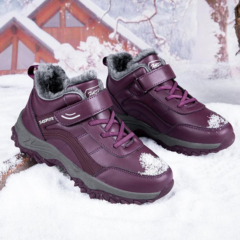 Par Eldre Sko Mor Vandre Sko Vinter Fløyel Varm Sklisikker myk såle Middelaldrende og eldre far snøstøvler