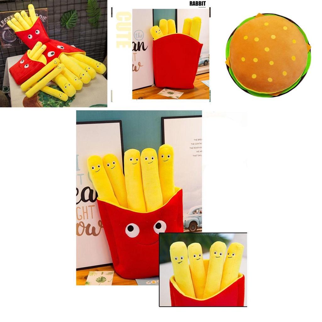 Delightfully Soft Cartoon Plush Cute French Fries And Pizza Pillow For Kids Gifts