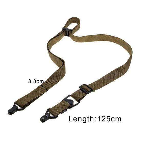 Outdoor Sports Tactical Nylon 2 Point Rifle Sling Clasp Hunting Adjustable Belt Strap