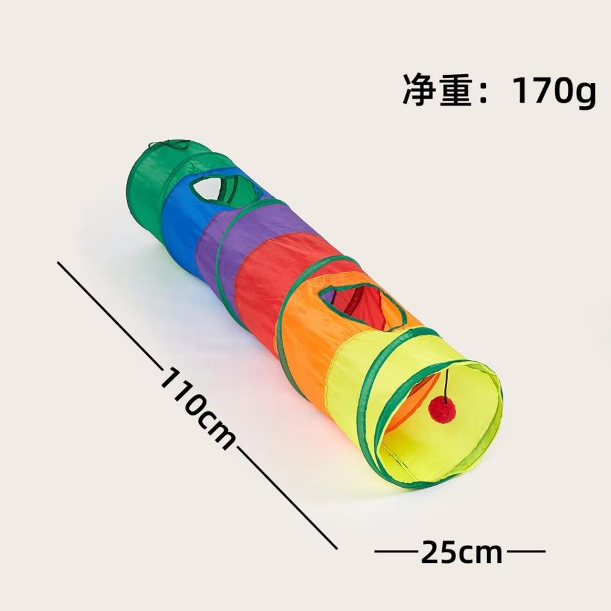 Cat Tunnel Pet Tube Collapsible Play Toy Indoor Outdoor Kitty Puppy Toys for Puzzle Exercising Hiding Training