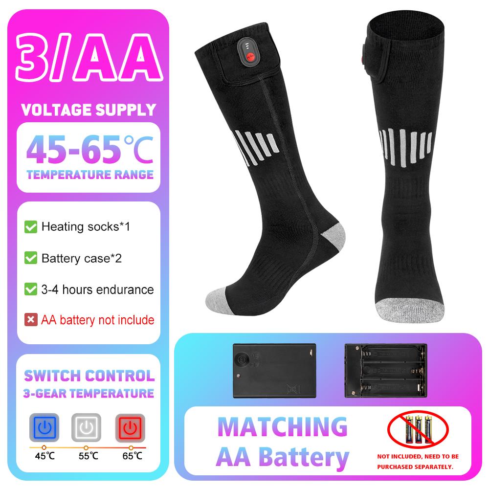 65℃ Heated Socks Winter Warmth USB Rechargeable Heating Socks Outdoor Spots Heated Boots Snowmobile Skiing Sock