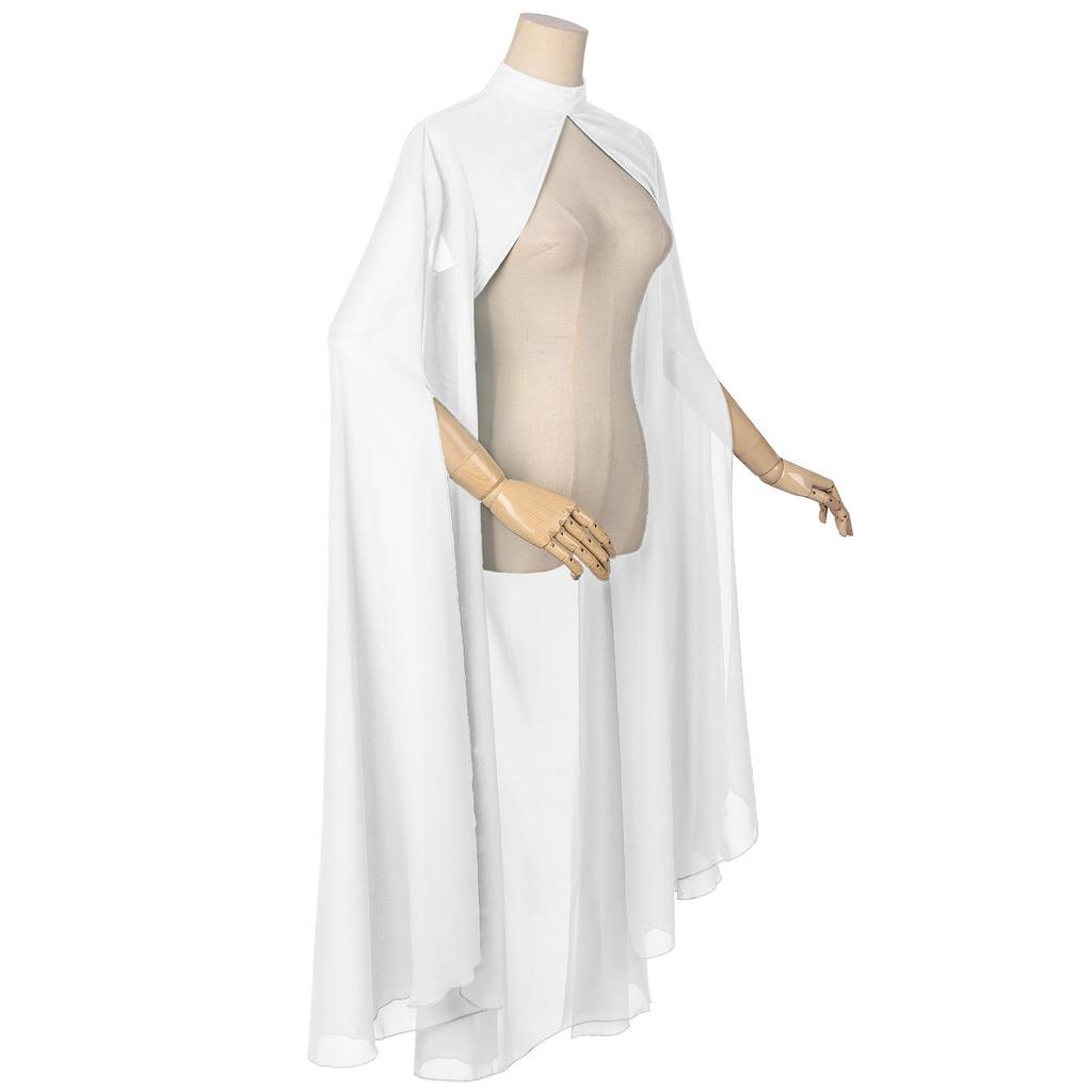 Multicolor Chiffon Gothic Cape: Long Wedding & Halloween Shawl for Women