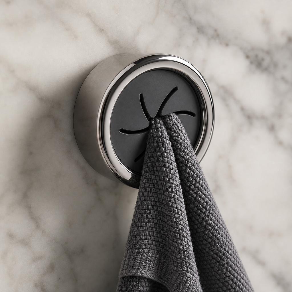 Gancio Porta Asciugamani Rotante con Gancio Adesivo a Parete Senza Foratura Organizer da Cucina Bagno Gancio portaoggetti