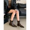 2025 autumn new pointed flat platform short boots women's versatile fashion thin boots low heels socks boots single boots