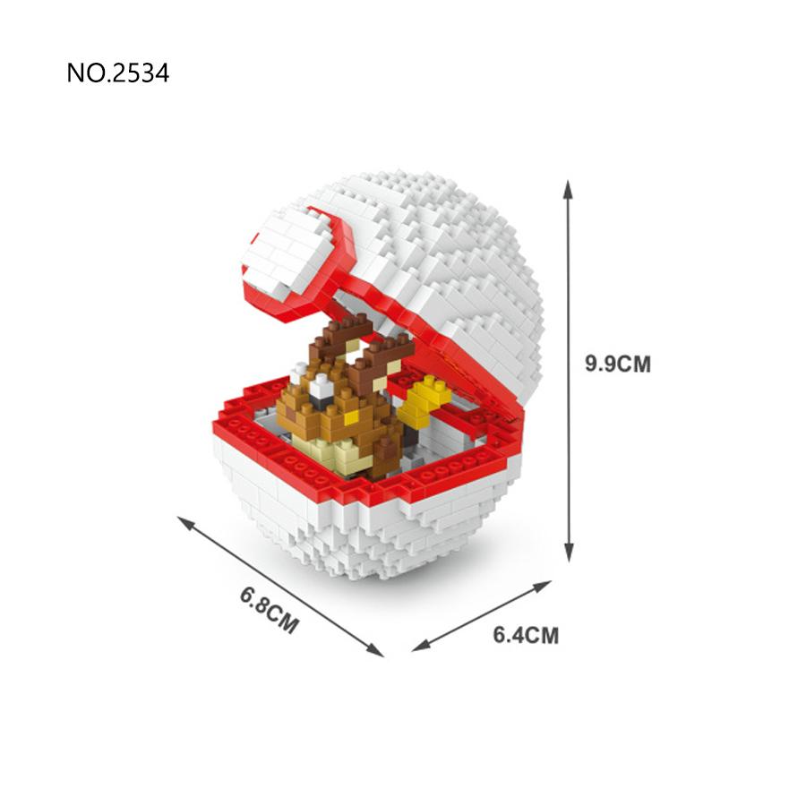 Micro Blocks Pokemon Pokeball Anime Action Figure Cartoon Toys Building Blocks Pikachu Pocket Monster Sets