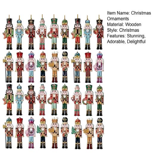 Christmas Nutcracker Ornaments Small Wooden Soldier Nutcracker Hanging Decoration for Christmas Tree Holiday Party Decor