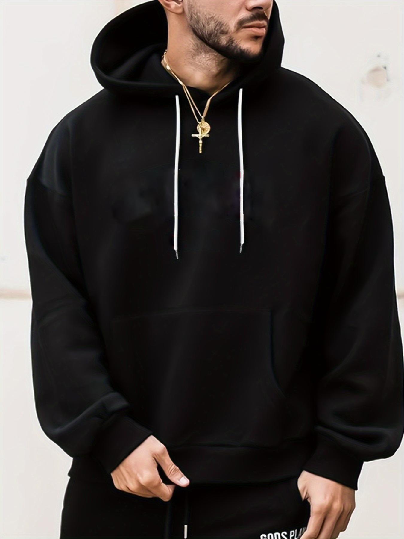 

Men s autumn and winter fashionable casual loose oversized MILANO 96 printed fleece pullover hooded long sleeved sweatshirt 2XL