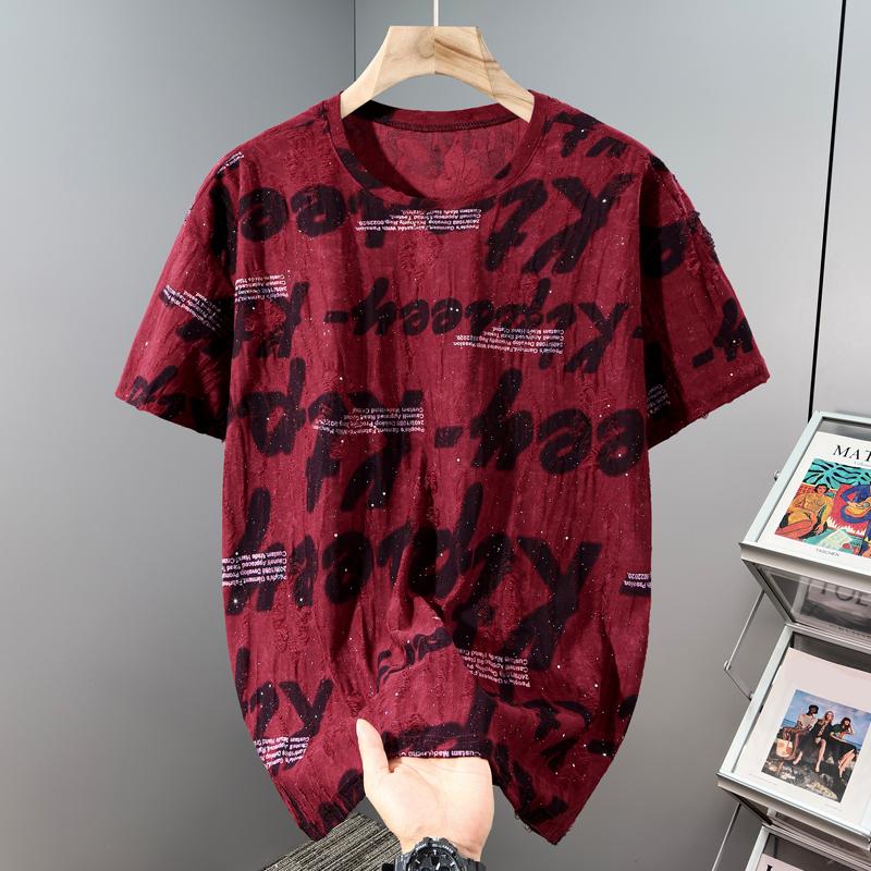 Men's Plus Size Sparkly Print 2-Piece Set, Casual T-Shirt & Shorts Summer Outfit (5XL-11XL)