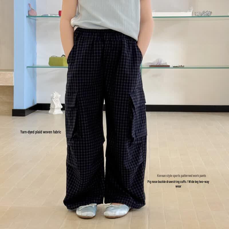 SEVEN BOBI Girls Plaid Casual Overalls 140 cm
