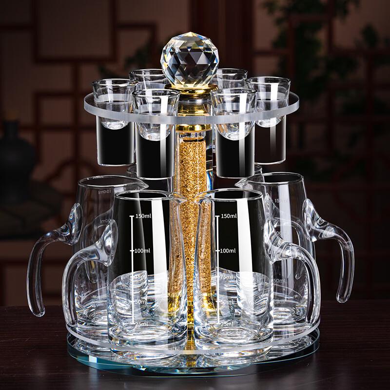 Handun Baijiu Glass Decanter Set with Rotating Rack