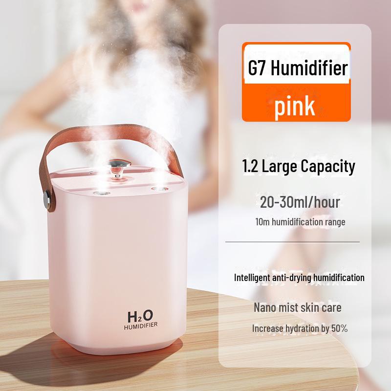 Portable Silent Humidifier: Dual Spray, High Mist Output for Home and Office