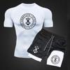 Men's Anime Double-Layer Quick-Dry Shorts & Tee Set for Outdoor Running & Fitness