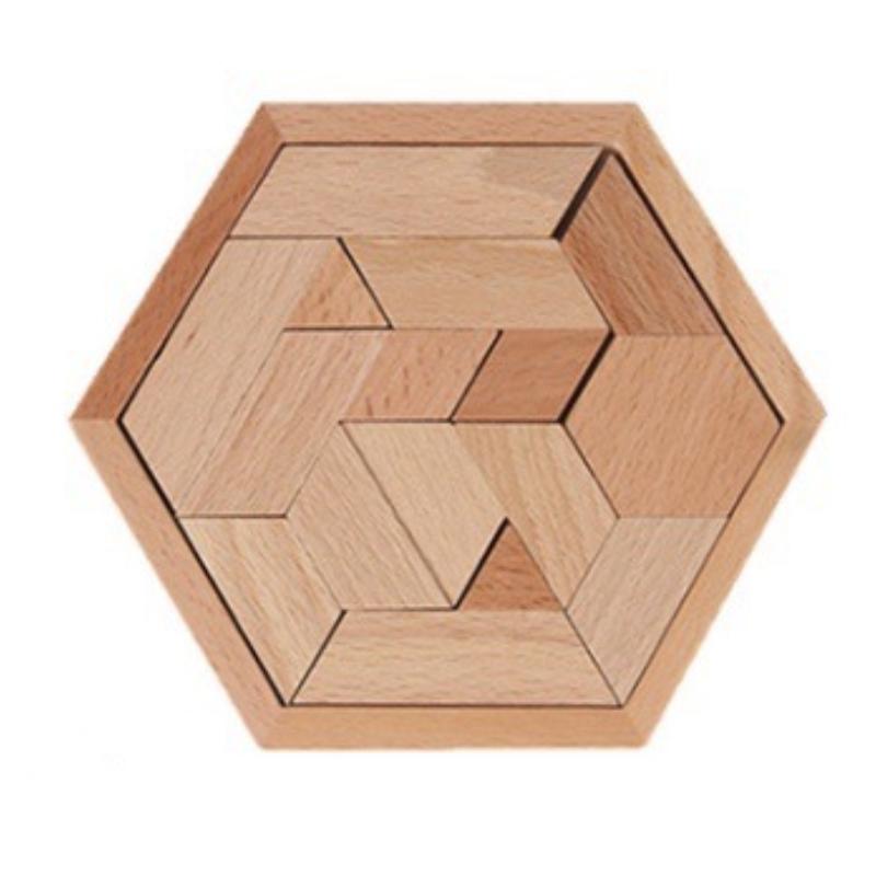 

Объемная деревянная шестиугольная головоломка Детская развивающая игрушка Клоцки Интерактивная Wood