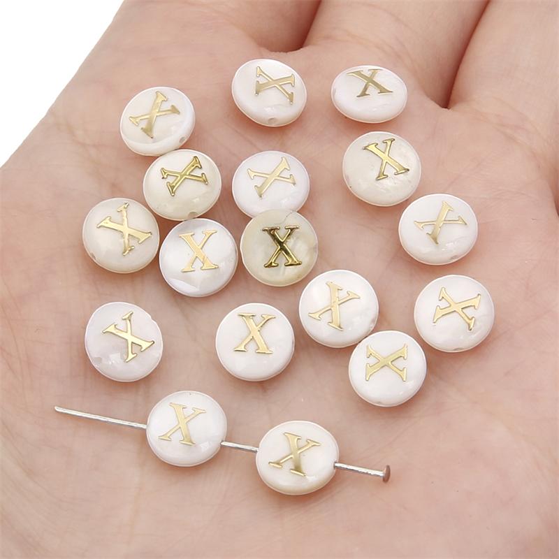 Naturmuschel Doppelseitige Heißprägung Digitale Perlen Für DIY Halskette Armband Ohrringe Schmuckherstellung