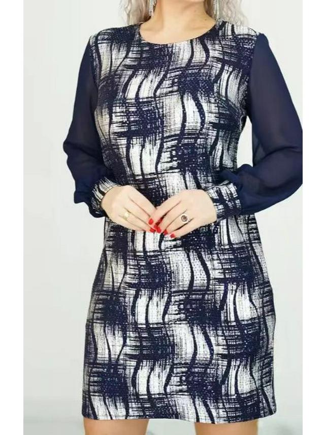 

2024 Европейское и Американское Женское Осеннее Повседневное Платье в Клетку XL темно-синий