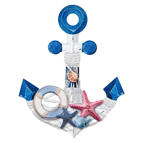 

Морской деревянный настенный декор Винтажное сине-белое прибрежное настенное искусство с морской звездой для ванной комнаты, гостиной, спальни в пляжной тематике A