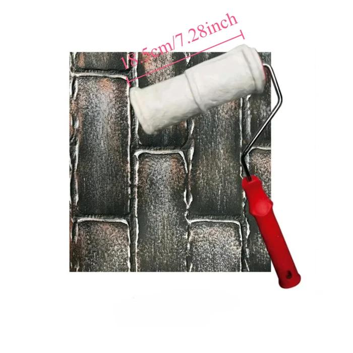 3D Textured Paint Roller for Wall Decoration Rubber Stamp Embossed Painting Tool Polyurethane Roller