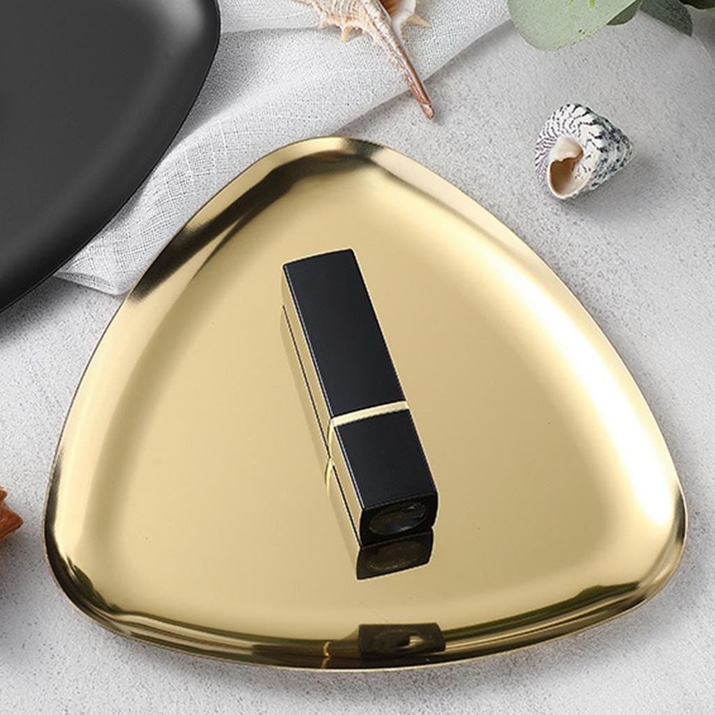 Elegant Triangle Shaped Metal Tray For Jewelry And Cosmetic Storage Decorative Organizer For Home Office Display