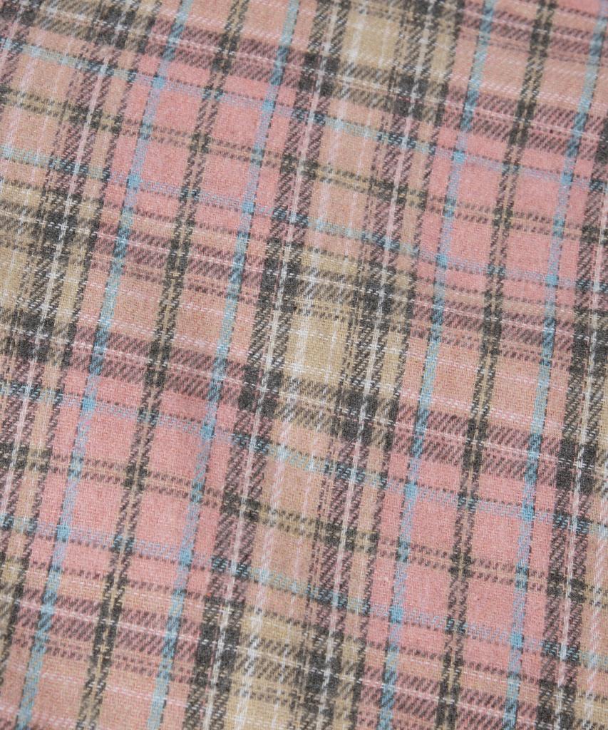 LEMAIN SECOND Oversized Flannel Pocket Check Shirt [Deep Pink]