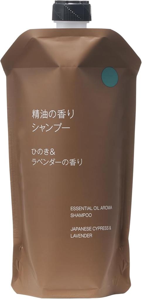 MUJI Essential Oil Scented Hinoki Lavender Scent OAR35A4A Shampoo, & (Refill), 340mL,