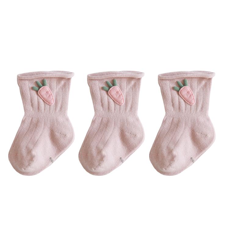 3Pair/lot New Baby Socks Cotton Cartoon Carrot Newborn Boys and Girls Foot Socks