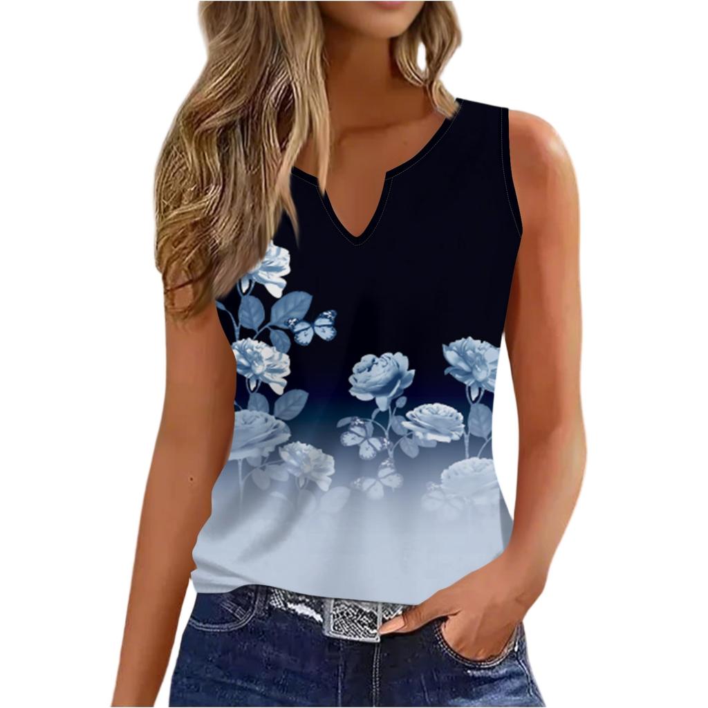 Women's Fashion Casual Vest Sleeveless V-Neck Pullover T-Shirt Tops