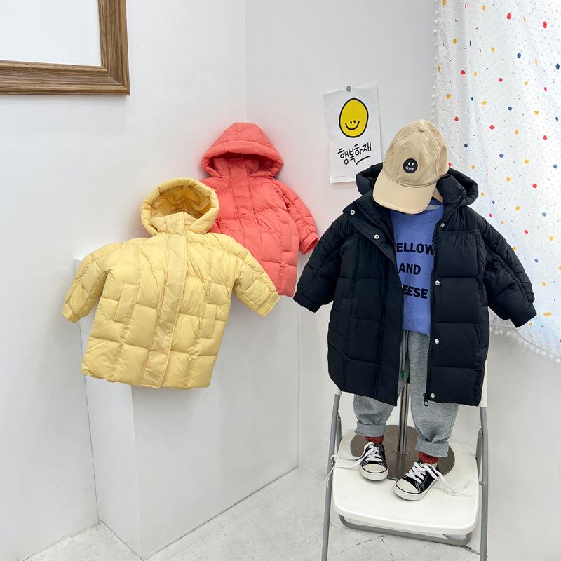 Thickened Children's Hooded Down Jacket Mid-length Winter Warm Jacket Boys and Girls Down Jacket