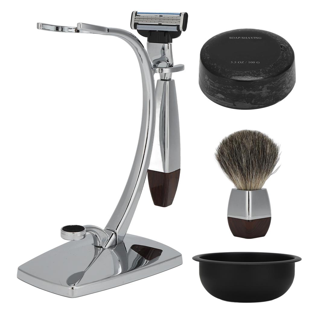 5PCSSet Manual Men Shaving Kit 100g Soap Razor Shave Brush Bowl Stand Holder