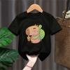 Summer Smiling Face Print Children's T-shirt Short-sleeved Pure Cotton Loose Basic Versatile Base Cool Simple Kid Girl Tees Tops