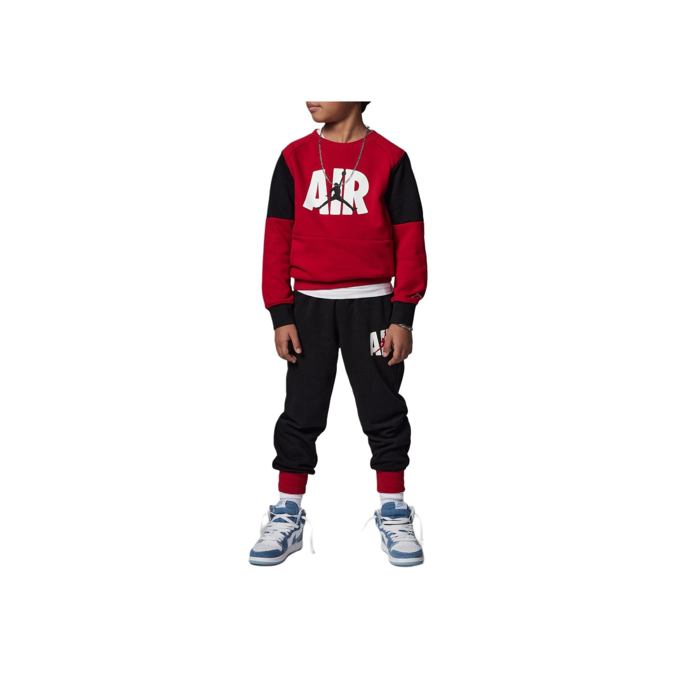 

Jordan Casual Sports Suit Letter Print Crewneck Sweatshirt With Cuffs Kids sweatshirt Black FJ5382-010 XS