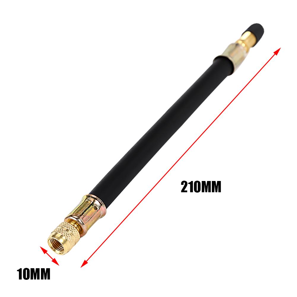 Universele 210 mm Flexibele Rubberen Band Ventielverlengadapter met Zwarte Dop