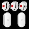 Waterproof Wireless Doorbell with 3 Receivers, 2 Transmitters, Remote Control, Long-Range Elderly Call Device & Wristband.