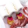 Alluring Long Floral Patterned Earrings Sophisticated Long Floral Earrings for Women Evening Party Fashion Ear Pendant