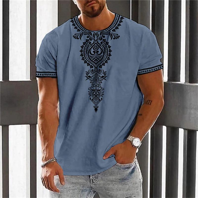 Vintage Ethnic T-shirt 3D Print Clothing O-neck Men Tops Oversized Short Sleeve Tee Summer Loose Male Streetwear Mens Clothes
